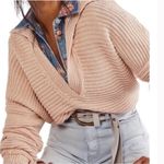 Free People  marlie‎ pullover v neck dusty pink collared oversized Photo 1