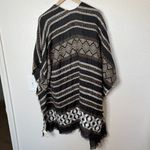 Lucky Brand Open-Front Knit Kimono Cardigan Shawl boho Fringe Hem One Size Photo 8