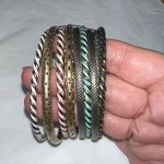 G by Gennaro Set of Nine Mixed Metals Boho Bangle Bracelets Gold Photo 4