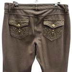 One 5 One  Brown Rhinestone Embellished 5 Pocket Low Rise Stretch Pants Womens 10 Photo 11