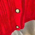Cabin creek Vintage Red Knit Cardigan Sweater Womens Large Longline Ramie Cotton Photo 7