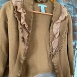 Sarah Spencer Wool Angora Ruffle‎ Cardigan Burnt Orange Sweater Size S Photo 2