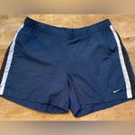 Nike  Women’s Size Medium (8-10) Navy Nylon Jogging Shorts‎ With Accent Stripes Photo 1