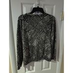 Talbots Petite Black and White Long Sleeve Cardigan Size L Photo 5