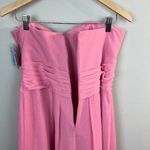 David's Bridal Davids‎ Bridal Strapless Dress 12 Rosepetal Crinkle Chiffon Cascade Bridesmaid Photo 6