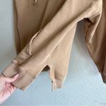 Aerie Barefoot Hoodie V Neck Hooded Cozy Longline Oversized Tan Camel Photo 6