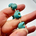 Blue Stone Skeleton Skull Stretch Bracelet Punk Southwestern Goth Boho Halloween Photo 5