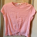 Better Be  Pink Short Sleeve Knot Top large Photo 0