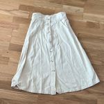 Anthropologie Like new beige stretch denim high rise midi skirt Photo 5