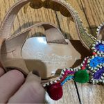 Elina Linardaki Embellished Coin Thong Sandals Tan Womens Size 40 US 9 Nwot Pink Photo 6