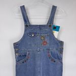 Vintage Carole Little Denim Jumper Dress Large Blue Jean Embroidered Cotton NEW Photo 1