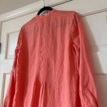 J.Jill Linen Coral Orange Button Down Pleated Tunic Size Small Vacation Coverup Photo 9