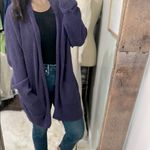 Terra & Sky  Purple Women's knit Sweater Cardigan with pockets size 2X/20W-22W Photo 2