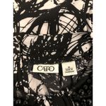 Cato  Women’s Sleeveless Beaded Neck Top Medium Black White Abstract Print Photo 6