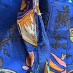 J.Crew Silk Blue Ruffle Tropical Floral Dress Size 00 Flower Vacation Flaw Read Photo 14