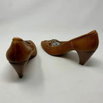 AGL Atillio Giusti Leombruni Heels Pointed Buckle Cognac Leather Brown Size 9.5 Photo 7