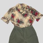 Vintage 70s Floral Short Sleeve Blouse Button Photo 1