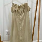 Oak + Fort Textured Ruffle Button Front Maxi Sun Dress in Beige - S Photo 0