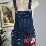 Justice Junior 14 Bib Romper Festival Art To Wear Artsy Colorful Y2K Boho Photo 0