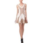 Hale Bob  Sleeveless V Neck Fit and Flare Dress Panel Blocked Black & Gray‎ EUC S Photo 9