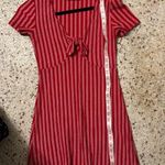 ZARA red striped sailor flare tie knot dress small Photo 6