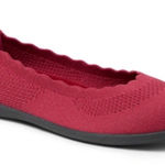 Dearfoams  women’s misty ballet flats washable memory foam in Venetian red Sz 7 Photo 0