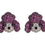 Eye Candy Los Angeles | NWT Poodle Dog CZ Stud Earrings Photo 0