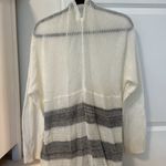 Wild Pearl  Knit Ivory Cardigan Gray Stripes Photo 5