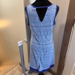 Marmot Larissa V-neck Tank Dress Sleeveless Lined Blue Geometric A-Line Beach L Photo 4