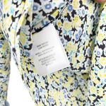 Equipment Femme Micro Floral Print Collarless Blouse Blue and Yellow Size XS Photo 5