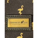 Caribbean Joe Black Gold Flamingo Tote Shoulder Beach Bag Vacation Zip Top Photo 2