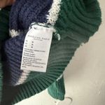 American Eagle Outfitters Green Navy Stripe V Neck Sweater Knit Pullover M Rugby Photo 7