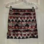 Pink Martini  Red/Black/Gold Sequin Print Mini Skirt size XS Photo 0