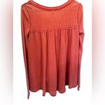 We The Free Kai Henley Thermal Top Red Waffle Knit Long Sleeve XS Photo 11