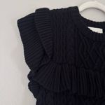 Cleobella NEW Zofia Organic Cotton Knit Ruffle Sweater Vest Black XS Photo 4