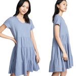 Revolve Wilt Tiered Trapeze Dress T Shirt Mini Short Sleeve Cotton Indie Blue Flowy XS Photo 1