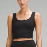 Lululemon  Black Ribbed Crop Tank Size 8 Photo 0