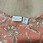 Rachel Zoe Linen Floral Print Short Sleeve Tunic Top Women's L Coral Photo 2