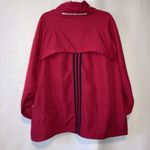 Adidas  Track Jacket Women XL Pink Red 3 Stripe Jogger Windbreaker Reflective Zip Photo 5