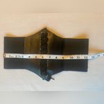 Vintage Style Lace Up Faux Leather Elastic Girdle Black Casual Wide Waistband Photo 10