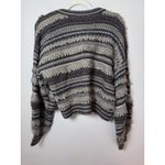 L'Agence  Harriet Blouson Sleeve Wool Blend Cardigan Brown Mulit Stripe M $360 Photo 3