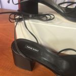 Nine West NEW  Vintage 90s Leather Black White Two Tone Chunky Block Heel Sandals Photo 2