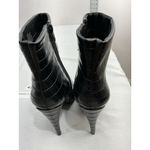 Shoedazzle Womans Shoe Dazzle Clarise Stiletto Ankle Boots 9.5 Black Crocodile Pointed Toe Photo 4