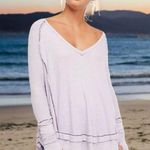 We The Free Laguna Thermal Blouse Top Coastal Beach Bohemian in Lavender Size L Photo 0