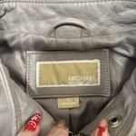 Michael Kors  PEARL GRAY LDS LEATHER JACKET MINT POCKET FULL ZIP SIZE Small Photo 5