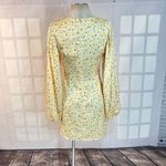 Sabo Skirt luxe NWT xandria yellow satin floral balloon sleeve mini dress size s Photo 5