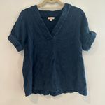 Pink Chicken New York Coastal Gauzy Cotton Short Sleeve Top V Photo 0