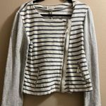 Lou & grey  By Loft Striped Zip Up Moto Jacket Size M Photo 0