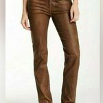 NYDJ NWOT Marca Skinny Jeans Coated Tan Brown Original Fit Leather Pants Photo 1