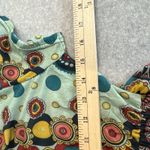 Vintage Y2K 90s Luna Claire Babydoll Dress Small Green Retro Geometric Pockets Photo 13